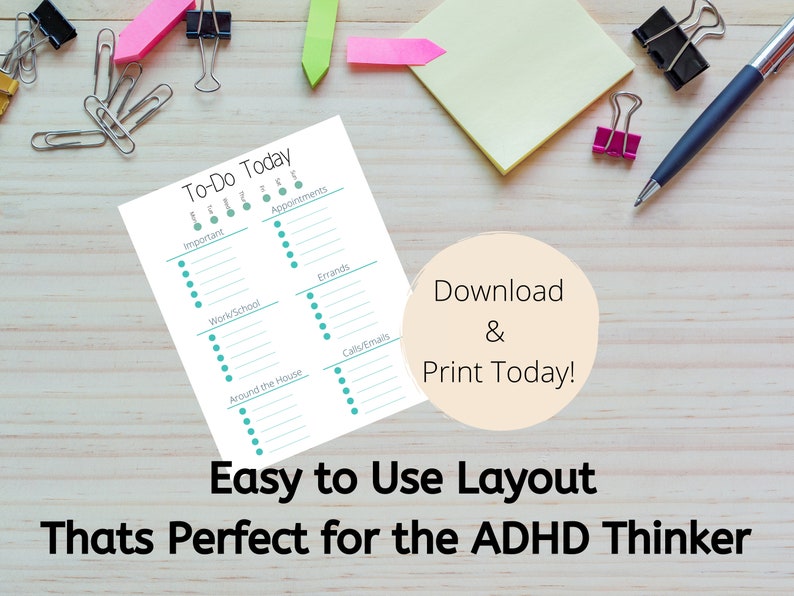 ADHD Todo List ADHD Planner ADHD Template Printable Etsy