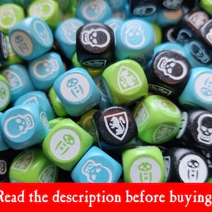 HeroQuest Powered Up Dice - ALTERNATIVES LAYOUT - 14 mm Holzwürfel -