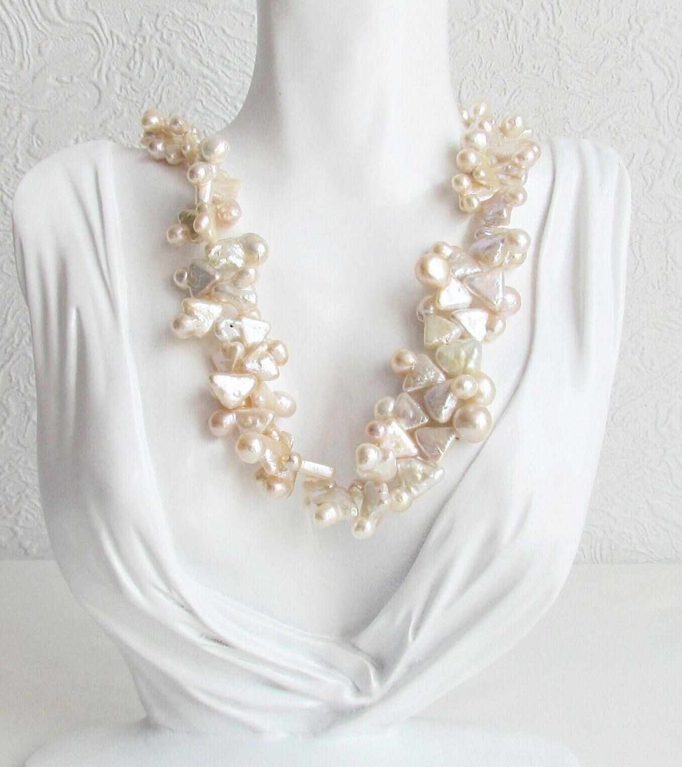 Collier de perles - perles Edison baroques - perles d'eau douce