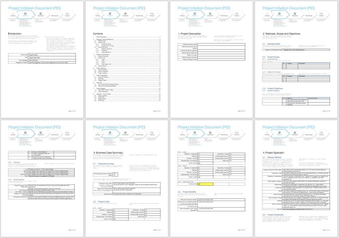 Pid Template.pdf 10 of 16 - Project Initiation Document - PID (word DOC) - Etsy