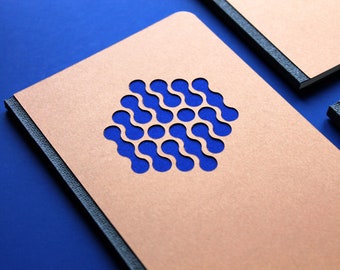 Graphic notebook perforated cover · Hand-connected · Drawing and writing · Stationery design · Sketchbook · Logbook