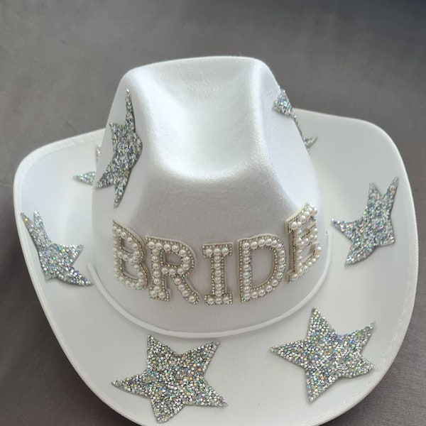 Cowboy cowgirl Hen Do Bride Hat Bride Cowgirl Hat, Cowgirl Bachelorette Party, Bride to Be Gift, Bachelorette Party Clothing, Bridal Shower,