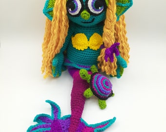 Aqua the Water Sprite Crochet Amigurumi Pattern by Debbie Ouellet