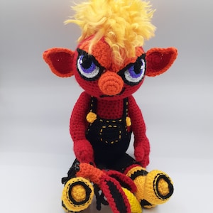 Pyro the Fire Sprite Crochet Amigurumi Pattern by Debbie Ouellet