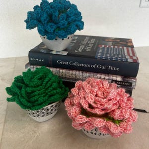 Handmade Crochet Succulent/Flower Coaster Set–Plant Lover Gift, Boho Home Decor, Cute Mug Coasters, Decorative Drink Mats, Housewarming Gift