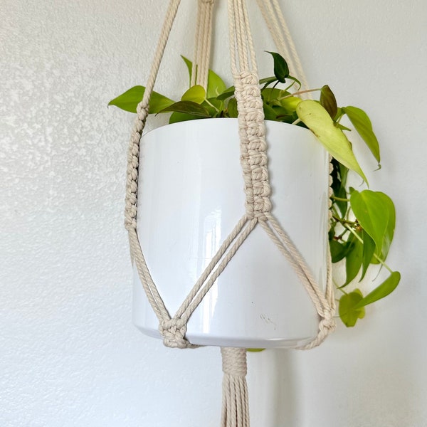 Macrame Plant Hanger Gift for Plant Lovers | Plant Hanger for Plant Moms | Macrame Plant Holder | Simple Plant Hanger