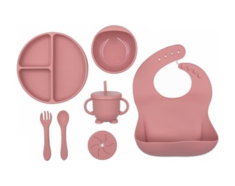 Ensemble d'alimentation complet |Ensemble de sevrage en silicone |Cadeau pour les nouveaux parents |Ensemble d'alimentation en silicone |Sevrage mené par bébé |Premier Noël |Cadeau pour bébé