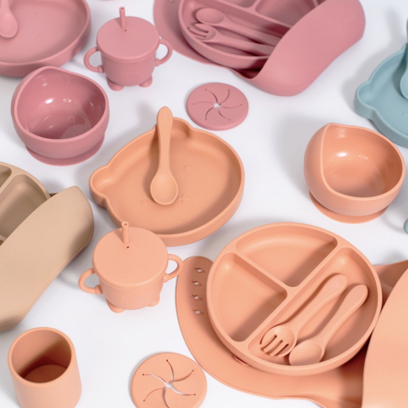Complete Feeding Set |Silicone Weaning Set |Gift For New Parents |Silicone Feeding Set |Baby Led Weaning |First Christmas |Gift for baby image 9