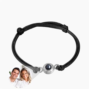 Personalized Circle Photo Projection Bracelet Couples Christamas Day Gift Custom Jewelry Birthday Lover Family Memory Keepsake