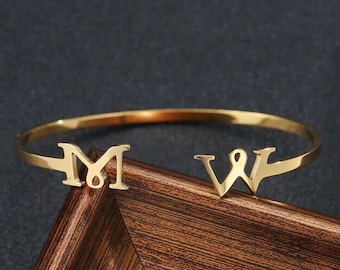 Custom Name Bracelet Custom Initials bracelets, Personalized bangle Gift for Mother Christmas gifts name bangle for women