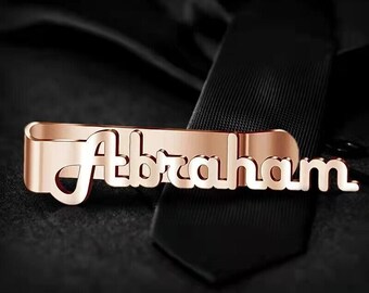 Clip de corbata de nombre personalizado para hombres, personalizado, barra de corbata de acero inoxidable, Pin, abrazadera de corbata, gemelos de boda, gemelos con iniciales