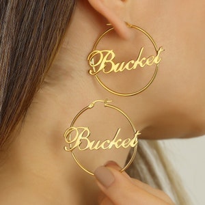 Name Hoop Earrings Etsy