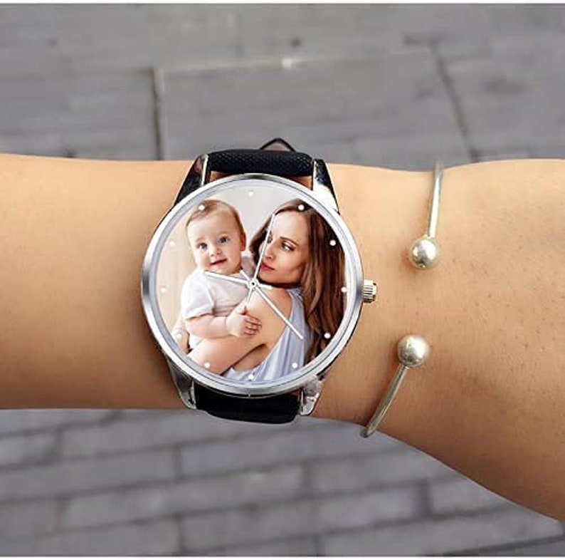 Personalized Photo Watches for Men Women Leather Strap Wrist Custom Any Name Wrist Watch for Couple Boyfriend Father's Day Christmas gift image 6