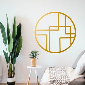 Art Deco Abstract Wall Decal, Figures Boho Large Vinyl Sticker, Modern ...