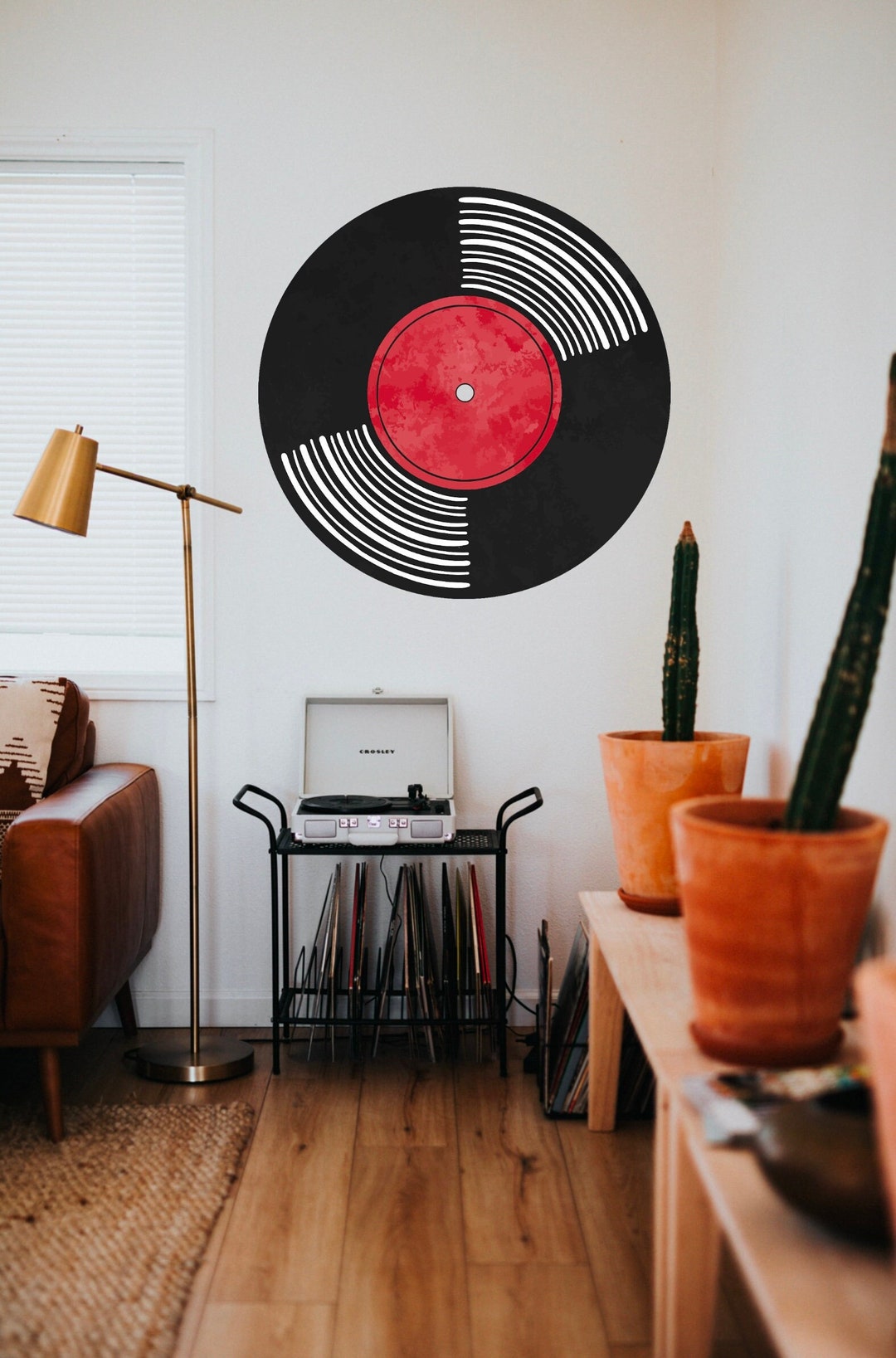 Vinyl Record Wall Decal Music Large Vinyl Sticker Retro Etsy