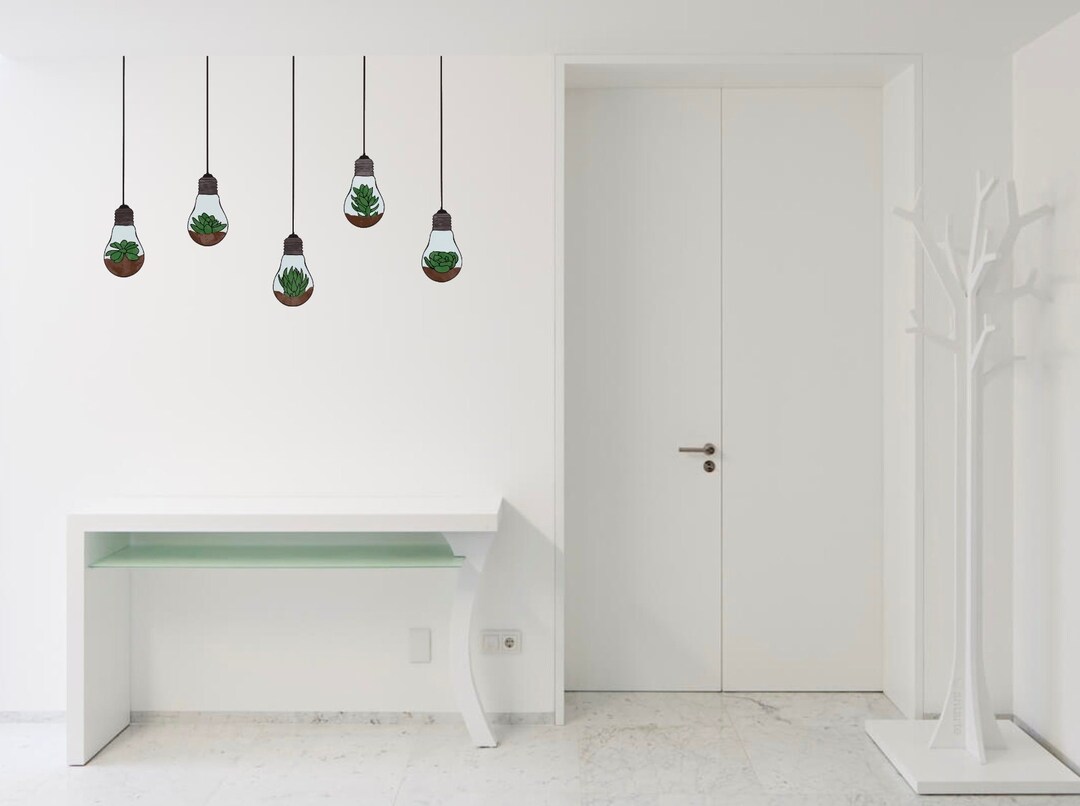 Plants in Light Bulbs Wall Decal Boho Large Vinyl Sticker Etsy Canada