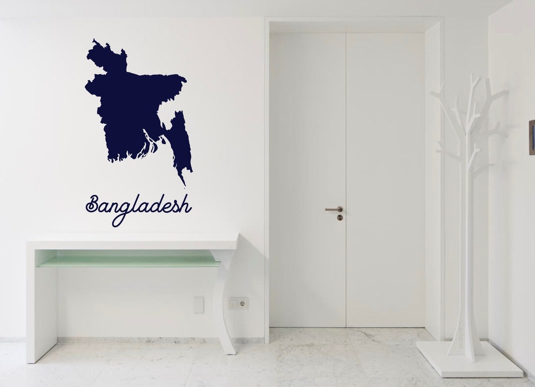 Bangladesh Map Wall Decal, Country Large Vinyl Sticker, Modern Mural