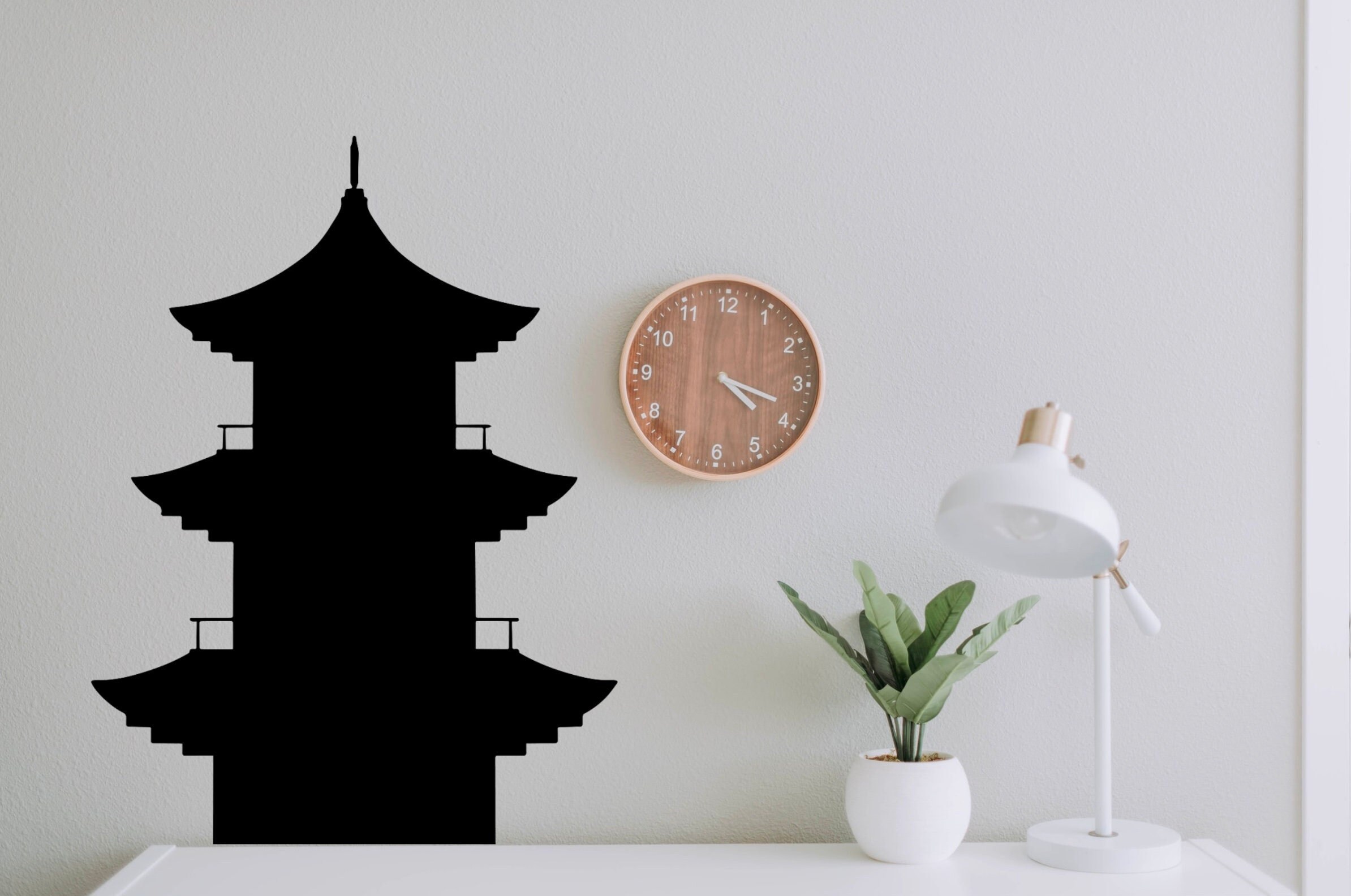 Pagoda Asian Building Wall Decal Japanese Large Vinyl Etsy
