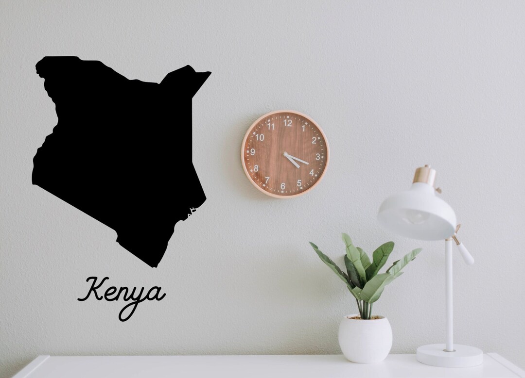 Kenya Map Wall Decal Country Large Vinyl Sticker Modern - Etsy