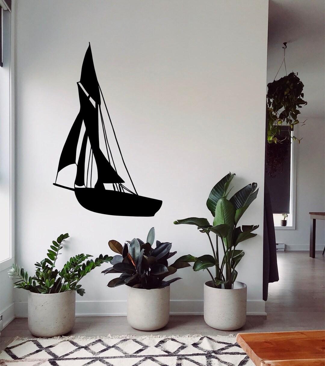 Boat Wall Decal, Ship Large Vinyl Sticker, Mural Art Decoration