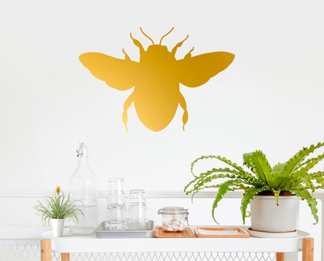 Bee Wall Decal Bumblebee Large Vinyl Sticker Gold Modern Etsy