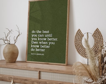Do The Best You Can Print, Trendy Sage Green Wall Art, Inspirational Quote, Encouragement Gift, Classroom Decor, Motivational Prints