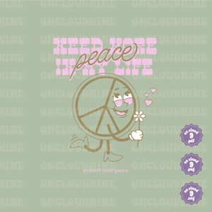 Halten Sie mehr Frieden in meinem Leben, SVG und PNG, Clipart-Design-Element, schützen Sie Ihren Frieden Png, Peace-Svg, positive Energie, Datei Print Ready Png