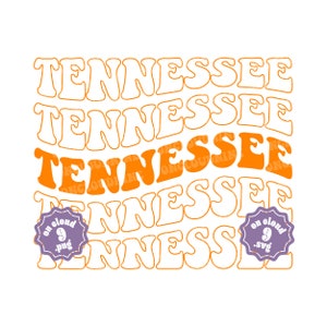 Retro Tennessee Png, Tennessee Wavy Png, Tennessee Svg, Sport Png, Voetbal Png, Vintage Varsity Tennessee Sublimatie Shirt. Svg- en png-bestanden