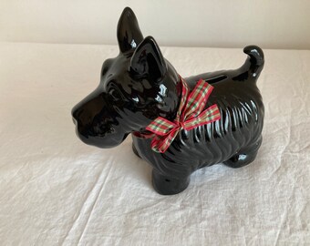 Vintage cast metal scottie dog money box