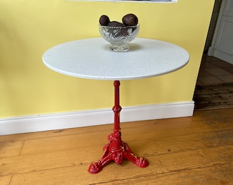 Mesa de cocina, patio, invernadero y bistró de hierro fundido antiguo, pintada a mano, de estilo victoriano. (Par a juego disponible).