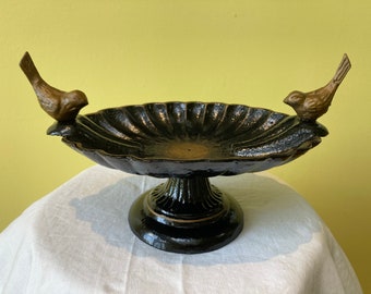 Antique Victorian cast iron bird bath/bon bon dish