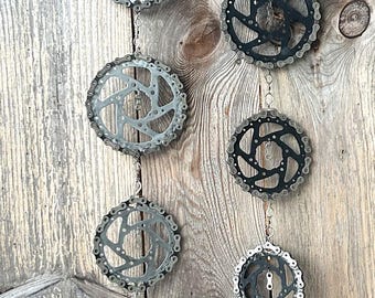 Upcycled 6 Gear Bike Chain Long Mobile, Garden, Wall, Patio, Indoor, Outdoor Art