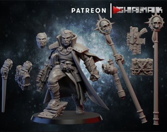 Inquisitor Commissar Witch Hunter Zealot Horn Guideon AoS SCIFI war games Dungeons Proxy Descent Role Dragons RPG Tabletop Ghamak Pizzo