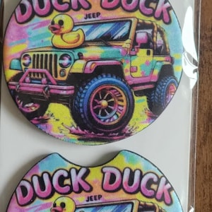 Duck Duck Jeep Neoprene Car Coasters