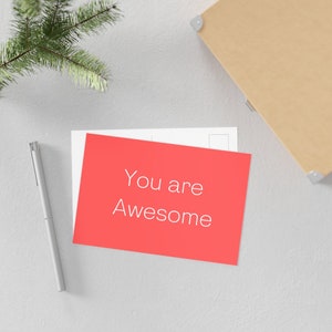 You Are Awesome Postcard / Postal / Postal de amabilidad / Colorida tarjeta imprimible /