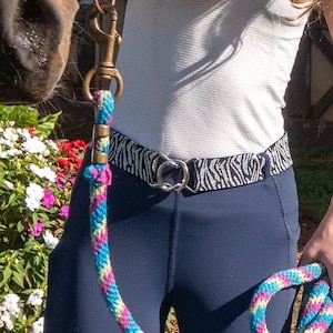 Silver and black glitter zebra belt
