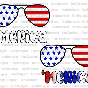 Merica 4th of July PNG | American Flag Sunglasses