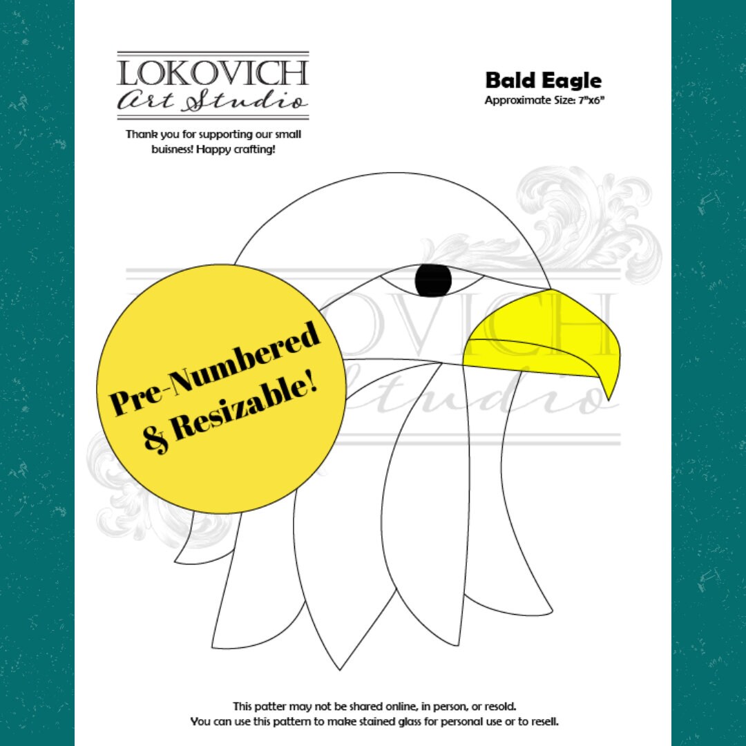 Bald Eagle Stained Glass Pattern: PDF Digital Download Etsy