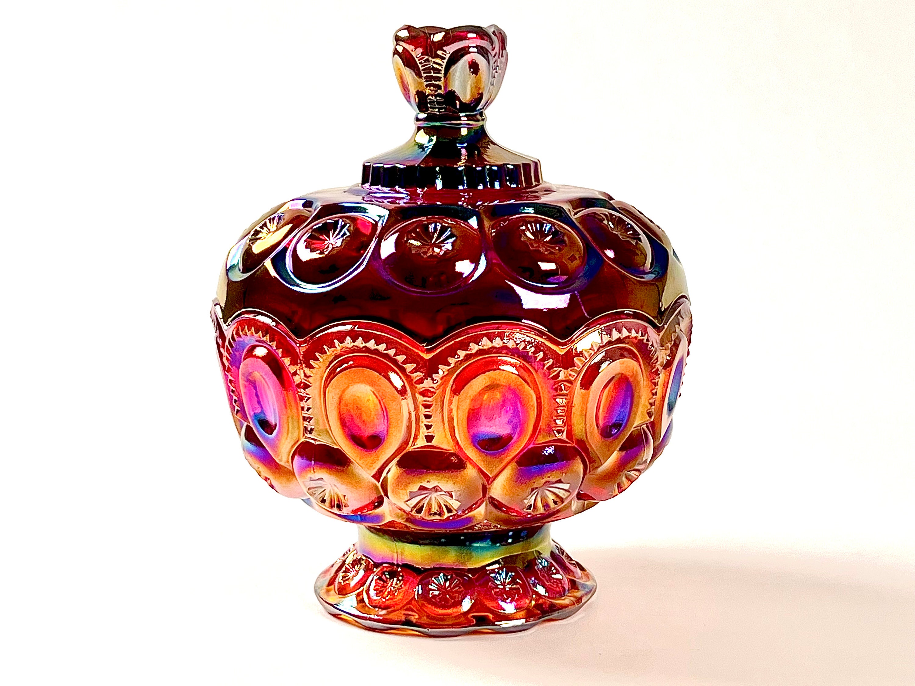 Vintage Carnival Glass Candy Dish Etsy