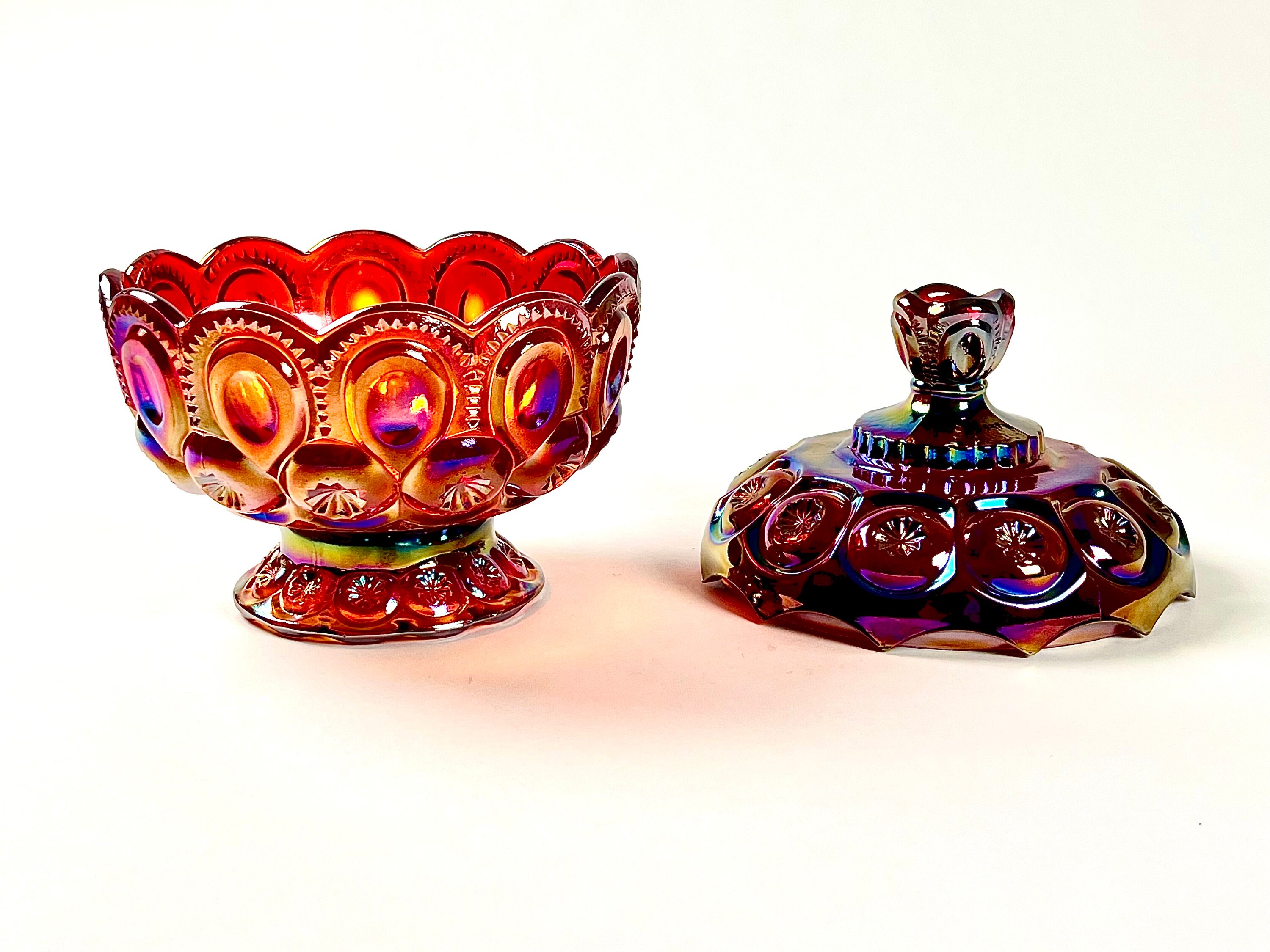 Vintage Carnival Glass Candy Dish Etsy