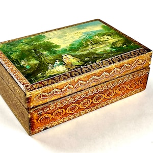 Deane Taylor Import Italian Wood Trinket Box