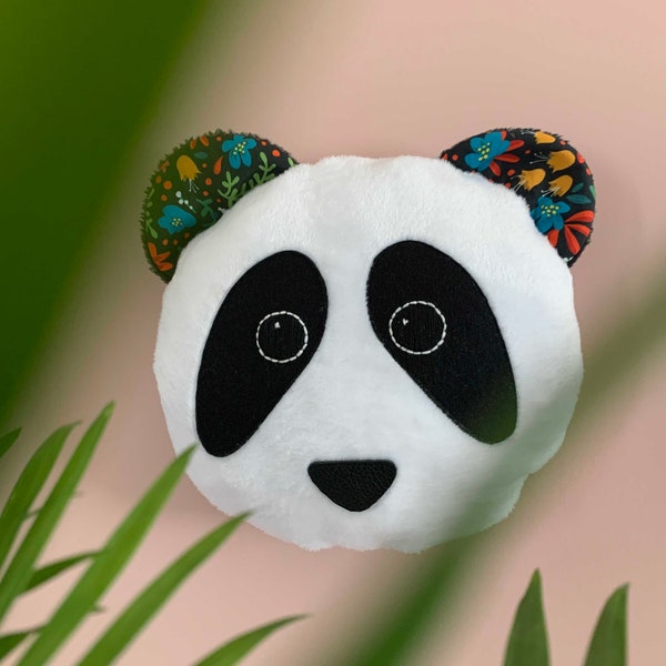 Tête de Panda noir et blanc, animal totem, trophée décoration murale, animal à accrocher, chambre enfant, cadeau pour bébé