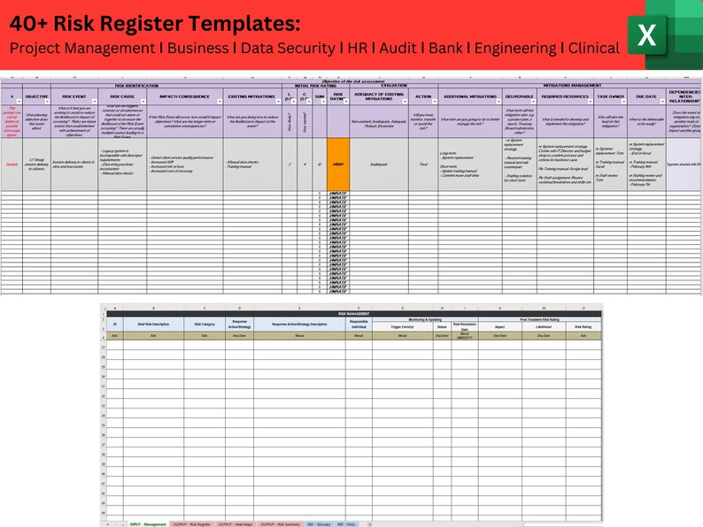 Audit Risk Register 40+ Risk Register Templates: Project Management ǀ Business ǀ Data ...
