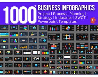 1000+ Business Infographics: Project ǀ Process ǀ Planning ǀ Strategy ǀ Industries ǀ SWOT ǀ Powerpoint Templates (Digital Download)