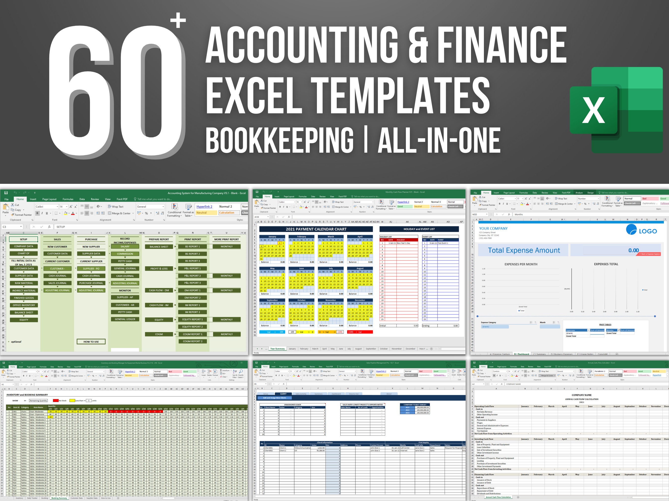 Excel Accounting and Bookkeeping (Accounting Spreadsheet Template