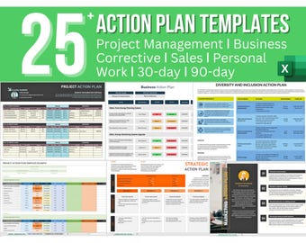 25+ Action Plan Templates: Project Management ǀ Business ǀ Corrective ǀ Sales ǀ Personal ǀ Work (Digital Download)
