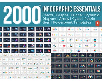 2000+ Infographic Essentials: Charts ǀ Graphs ǀ Funnel ǀ Pyramid ǀ Diagram ǀ Arrow ǀ Cycle ǀ Puzzle ǀ Gear ǀ Powerpoint Templates