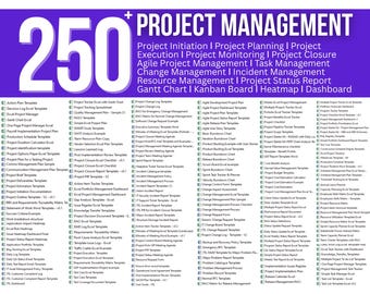 250+ Project Management Templates: Project Initiation ǀ Planning ǀ Execution ǀ Monitoring ǀ Project Closure (Digital Download)