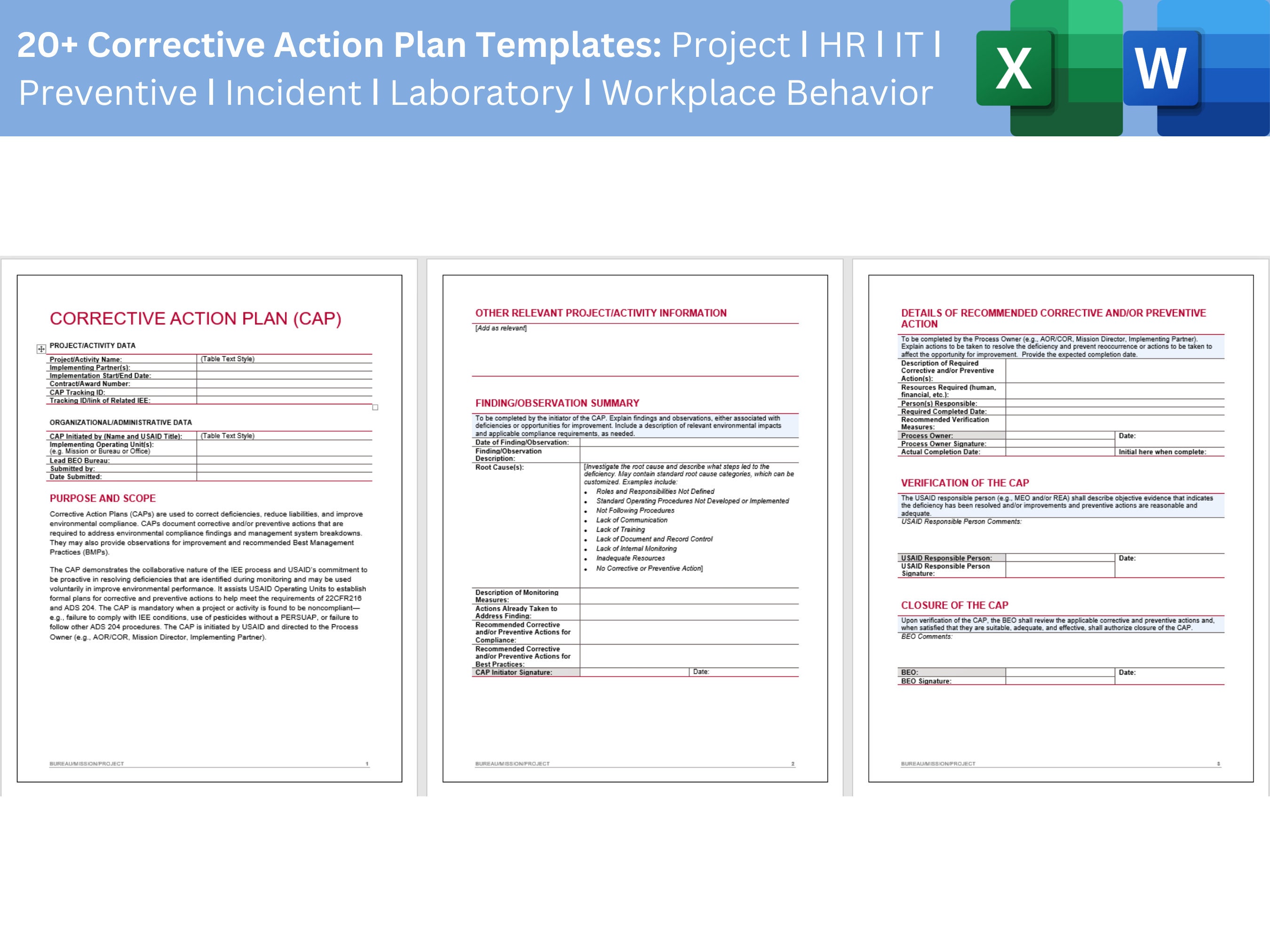 Problem Correction Template 20+ Corrective Action Plan Templates: Project ǀ HR ǀ IT ǀ Preventive ǀ ...