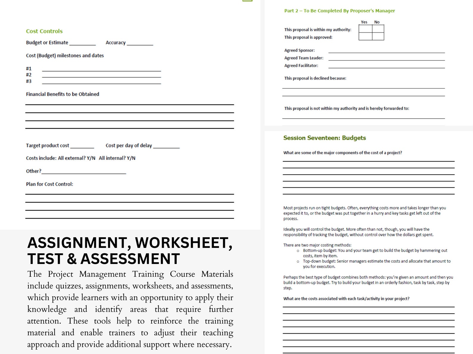 Project Management Training Course Materials: Trainer’s Guide ǀ Learner ...